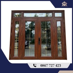 Cửa Kính Thủy Lực Khung Nhôm Toto Window Vân Gỗ