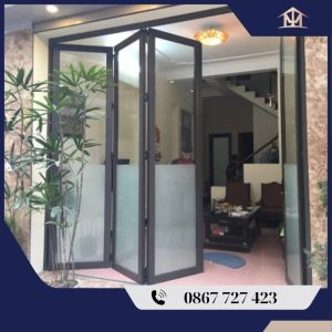 Cửa xếp 4 cánh nhôm xingfa