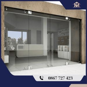cửa kính cường lực lùa 4 cánh